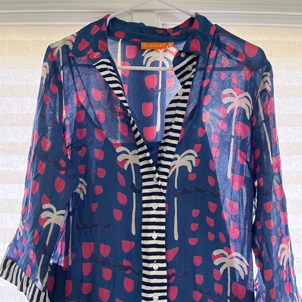 Oliphant Blue and Pink Maxi Dress